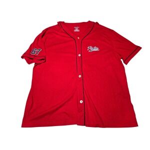 Polo Ralph Lauren Heritage 67 Baseball Jersey Red Button Front XL
